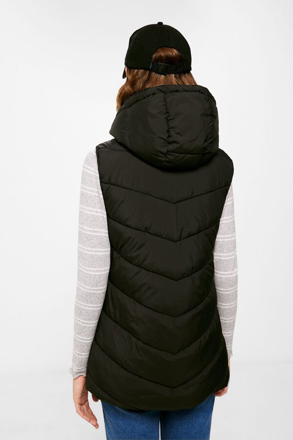 Springfield Recycled polyester long puffer gilet black