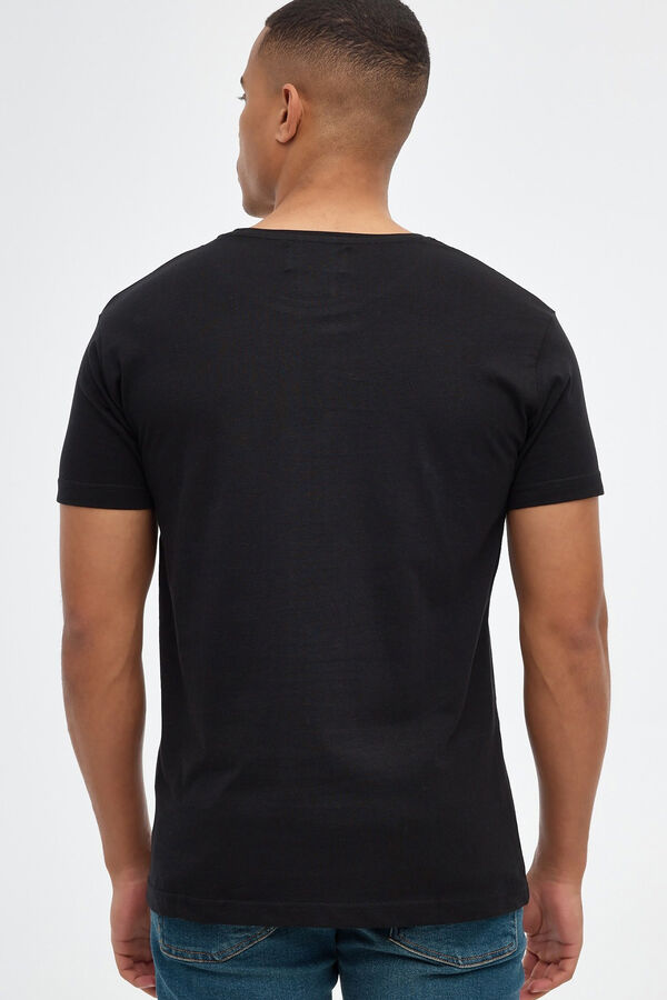 Springfield Basic-Shirt Print Logo schwarz