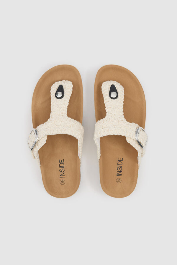 Inside Crochet buckle sandal white