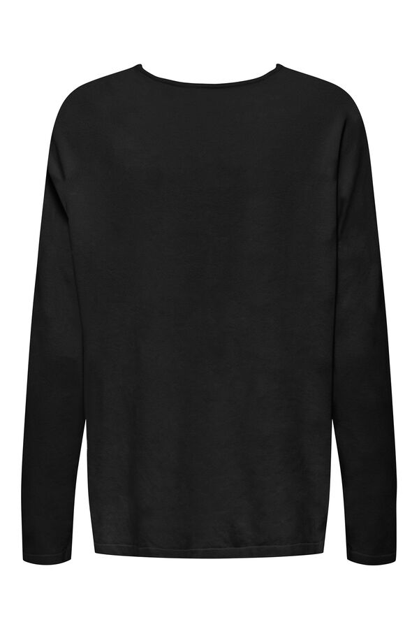 Only Jersey oversized cuello de pico negro