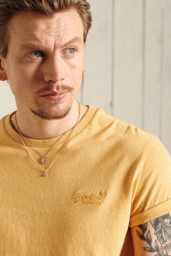 Springfield T-shirt de algodão orgânico com o logótipo Vintage Logo bordado golden