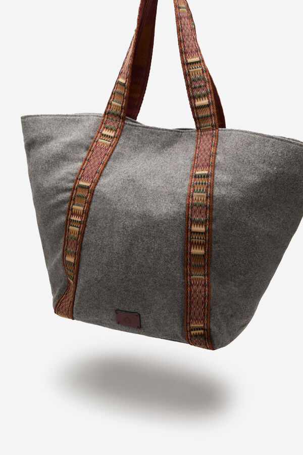 Springfield Felt shopper bag decorative strap Siva