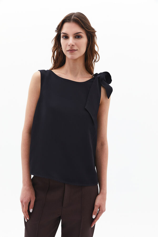 Oxxo Sleeveless bow blouse noir