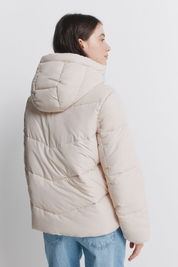 Springfield Puffer jacket with hood brown