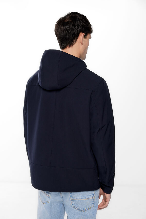 Springfield Duga jakna od softshell tehničke tkanine s kapuljačom tamno plava