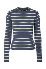 Pieces Schmal geschnittener Feinjersey Blau