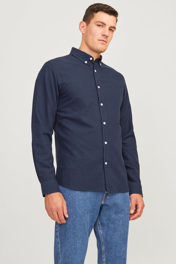 JJ REBEL Baumwollhemd Regular Blau