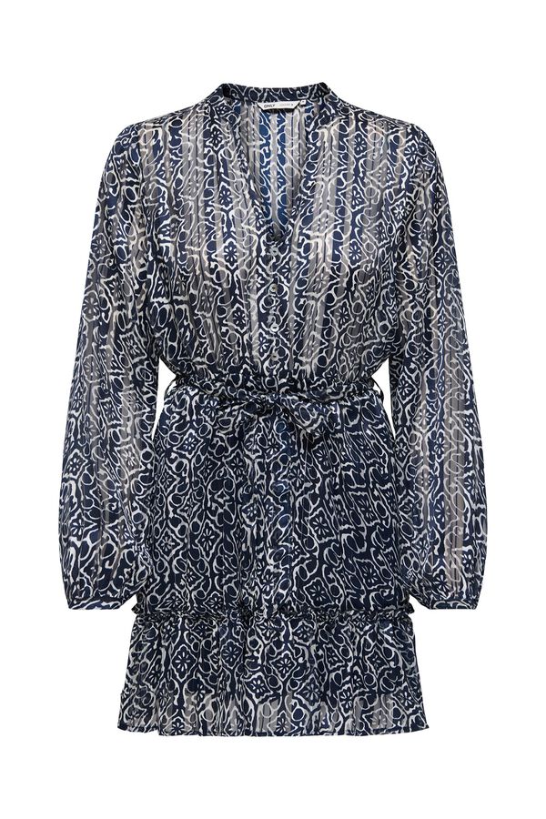 Only Short dress with lurex blue
