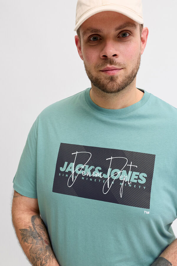 Jack & Jones PLUS Short-sleeved logo T-shirt blue
