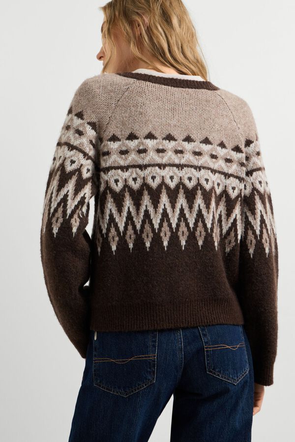 Pepe Jeans Jacquard cardigan jumper nude