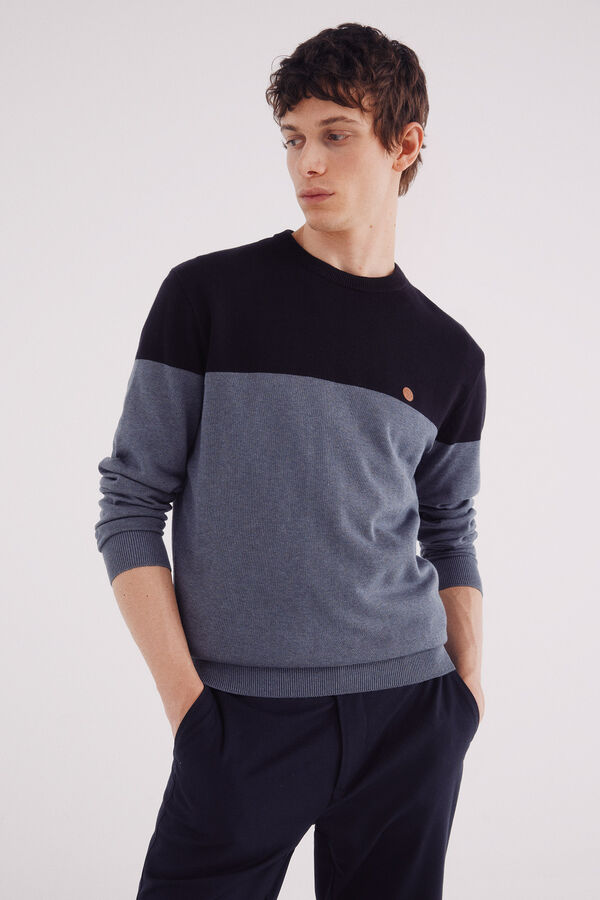 Springfield Basic color block jumper blue