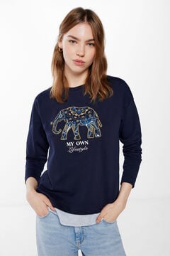 Springfield Sweatshirt "My Own Lifestyle" marinho