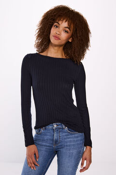 Springfield Camiseta cuello barca canal&eacute; azul