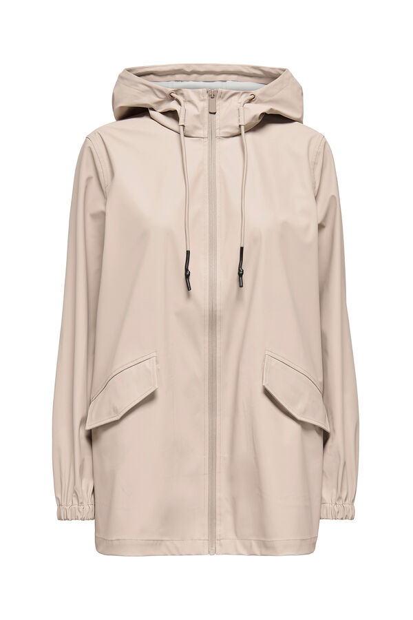 JDY Chubasquero con capucha beige