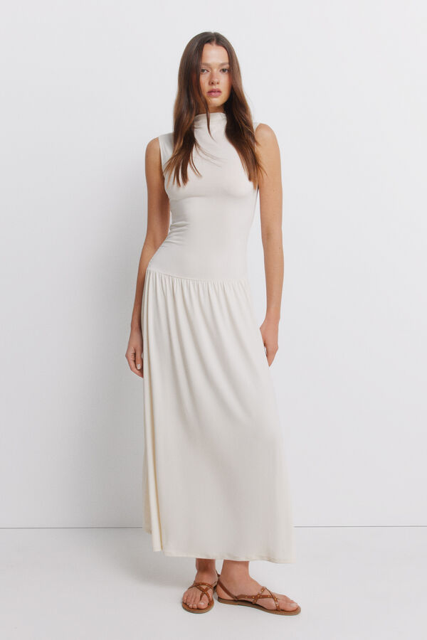 Springfield Ruched dress nude