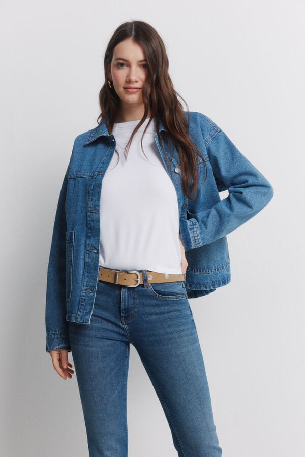 Springfield Mid-rise Low Flare jeans blue