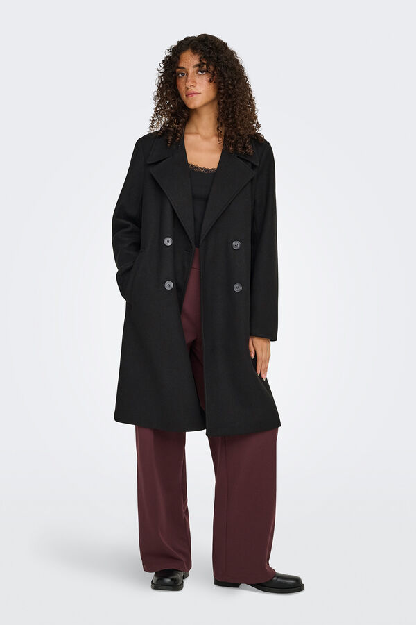 Only Long cloth coat black