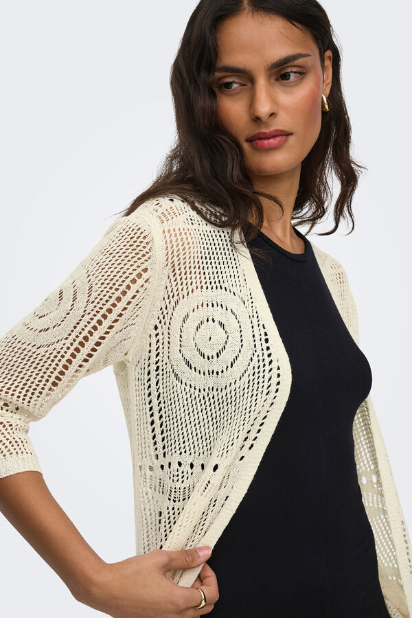 JDY Openwork knit cardigan brown