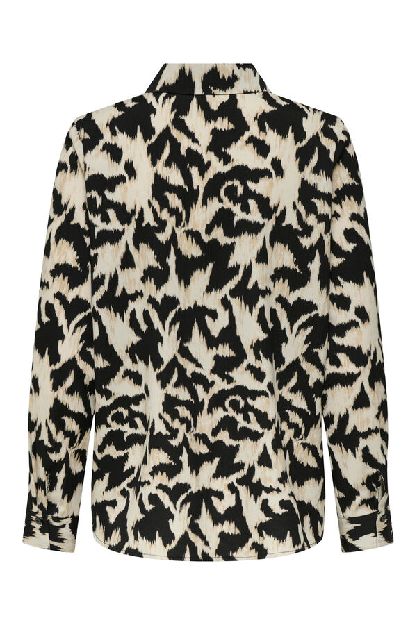 Only Printed long sleeve shirt beige