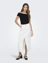 Springfield White denim midi skirt bela