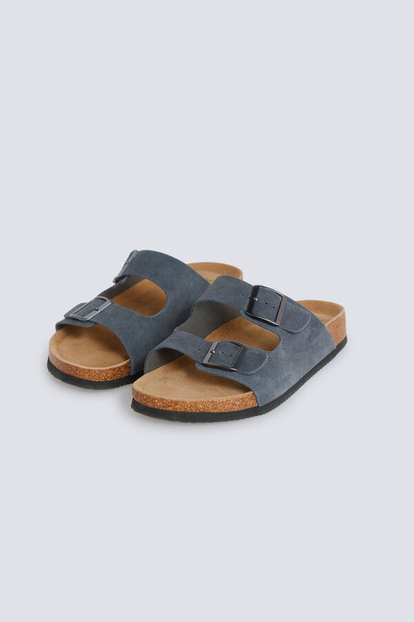 Springfield Leather double buckle sandal grey