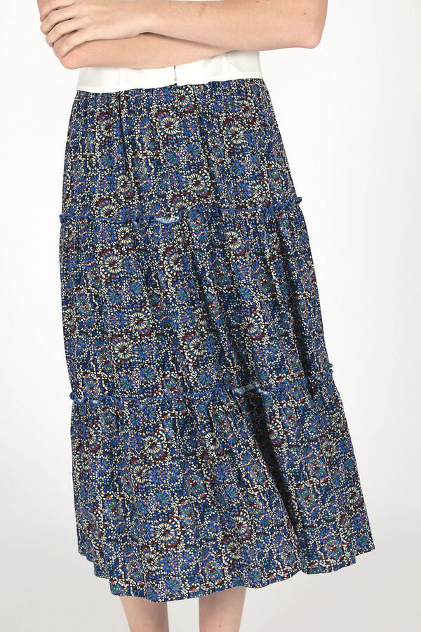 Springfield Printed flounced skirt natural
