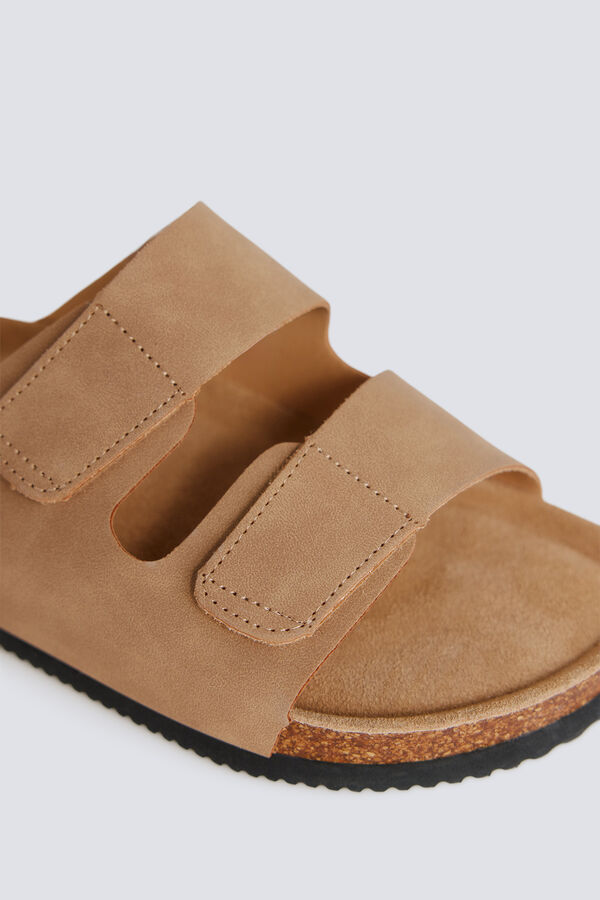 Springfield Double strap velcro sandal nude