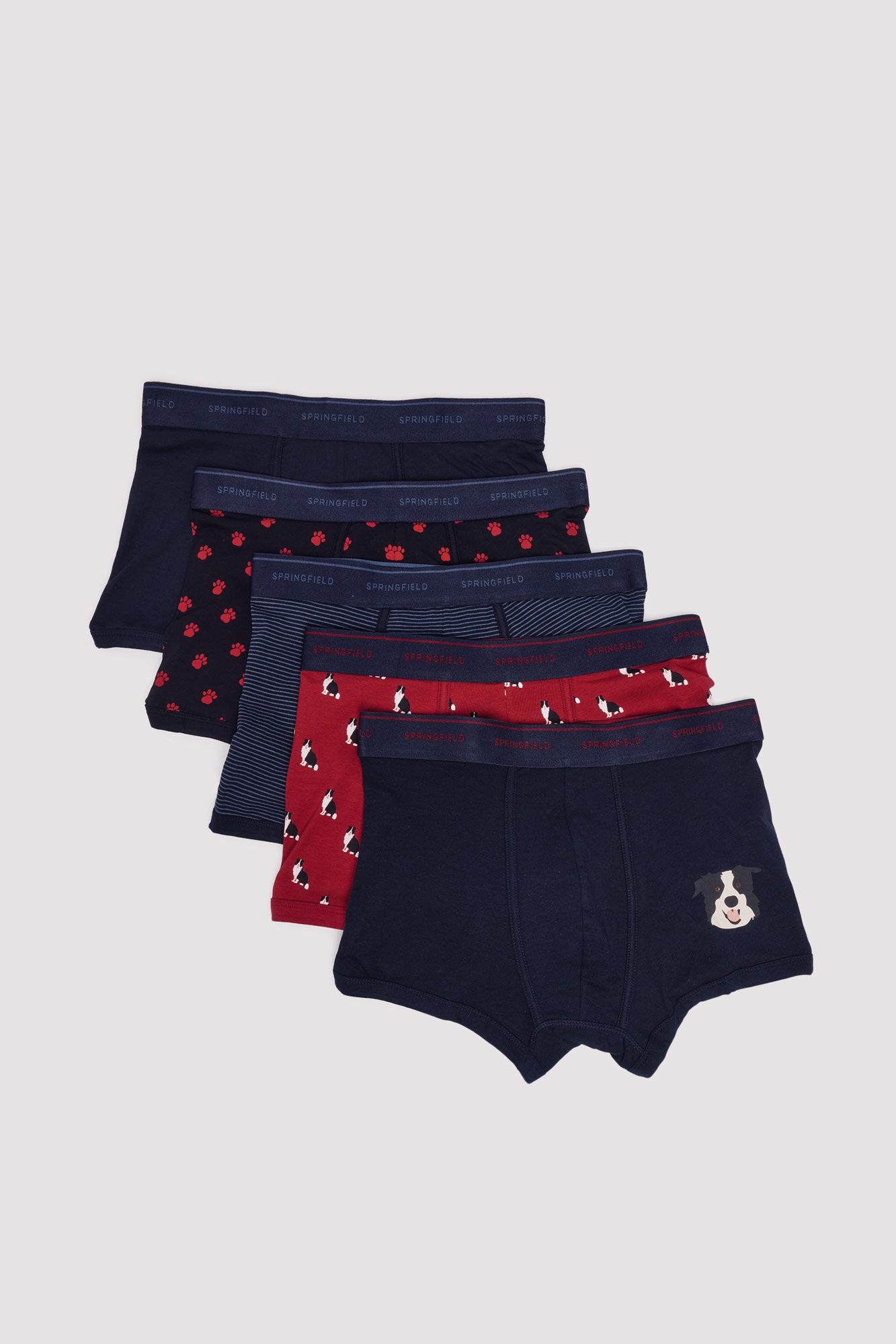 Springfield Pack of 5 printed cotton boxers