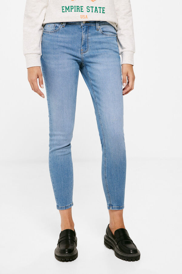 Springfield Sustainable wash slim cropped jeans steel blue