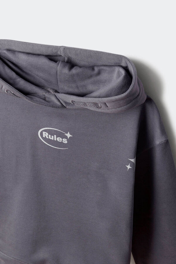 Springfield Kids Sweatshirt "Abrace a bagun&ccedil;a" para capuz cinzento