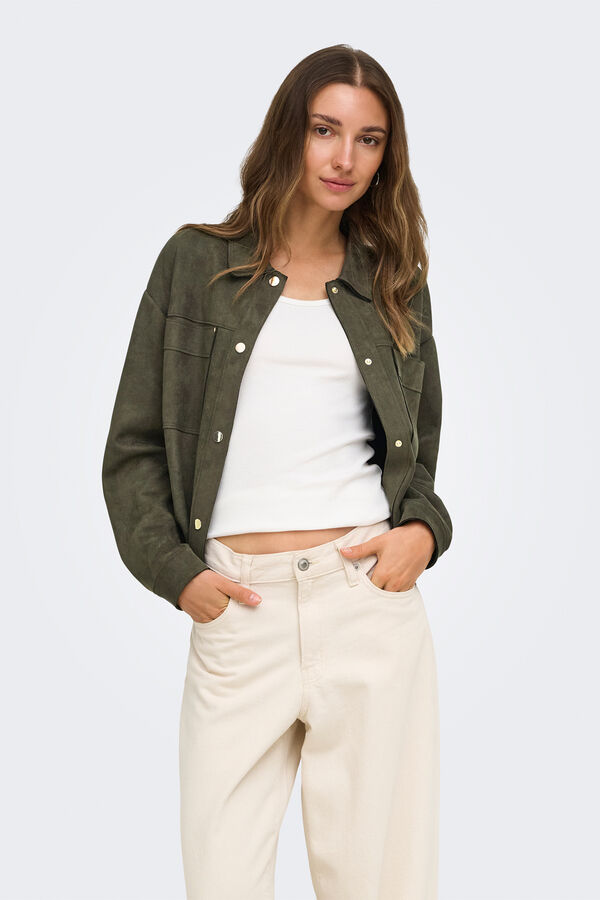 JDY Suede overshirt brown