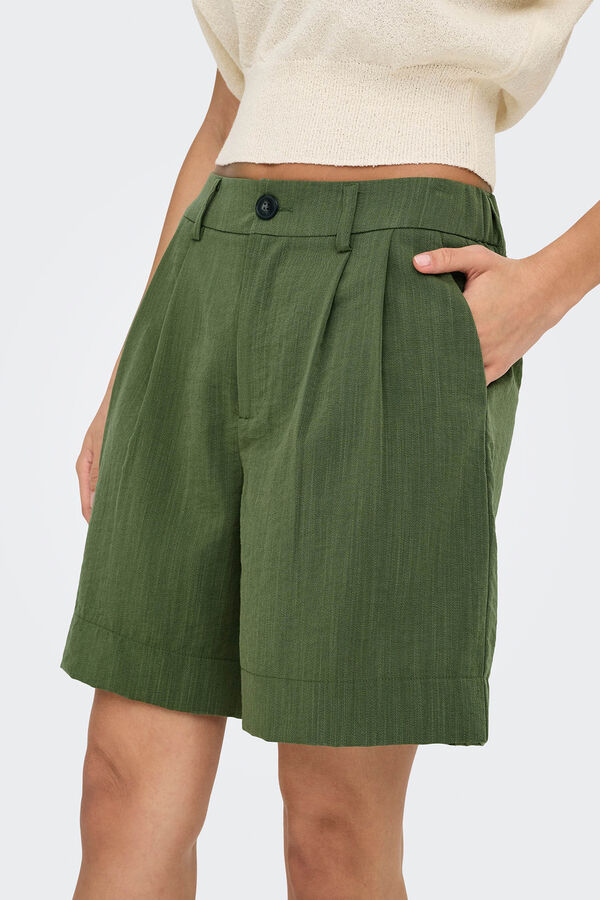 Only Bermudashorts mit B&uuml;gelfalten Gr&uuml;n