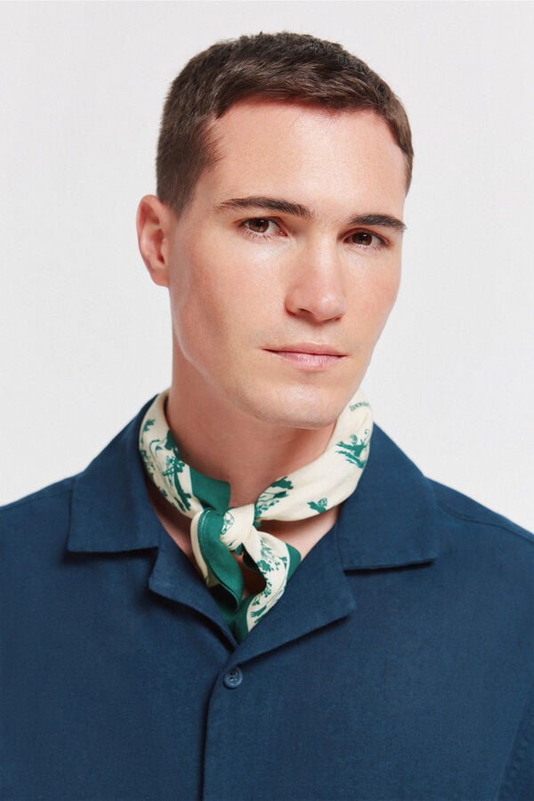 Springfield Linen short sleeve shirt blue
