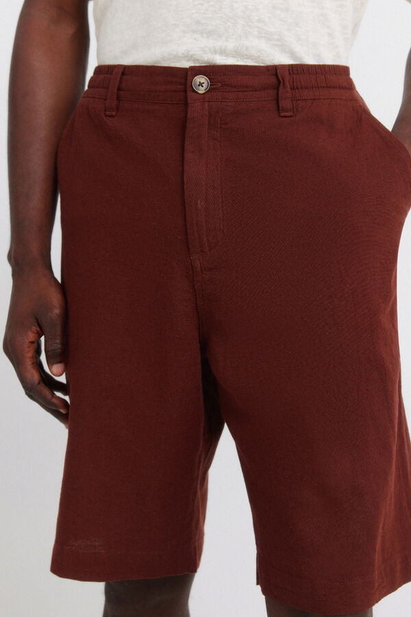 Springfield Linen relaxed fit Bermuda shorts red