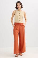 Inside Linen gilet brown