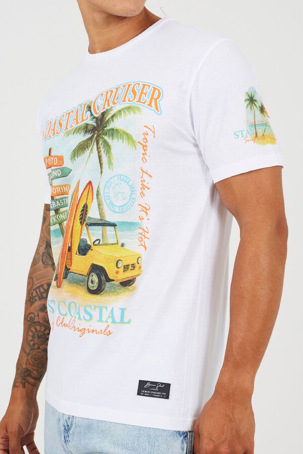 Brave Soul Printed short sleeve T-shirt white