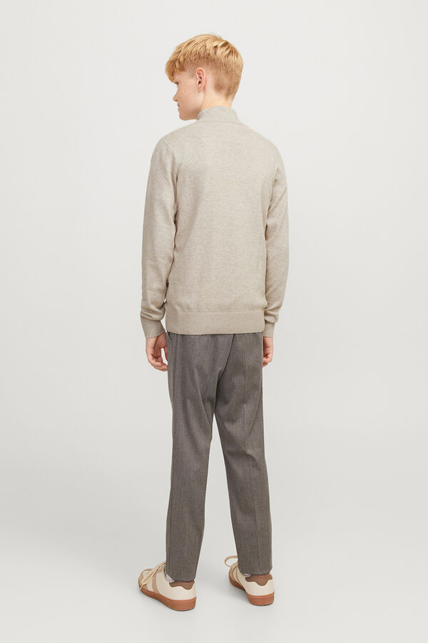 Jack & Jones Junior Sweater with zip fastening neck grey