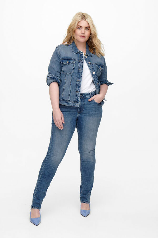 Only Carmakoma Chaqueta vaquera bolsillos talla grande azul