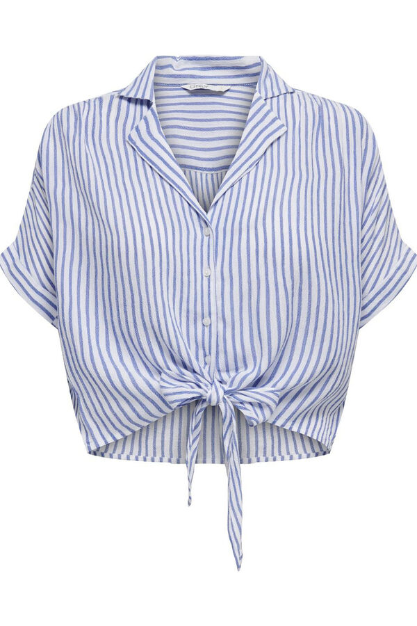 Only short sleeve crop shirt white