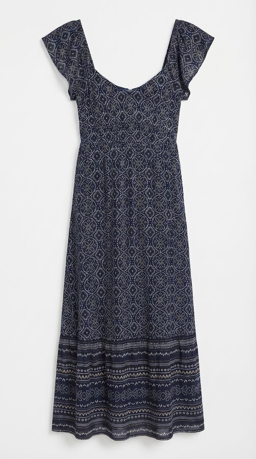 Springfield Printed ruffle dress blue