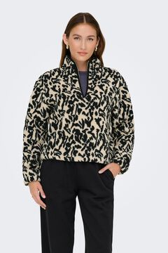 Only Teddy-Sweatshirt mit Animal-Print