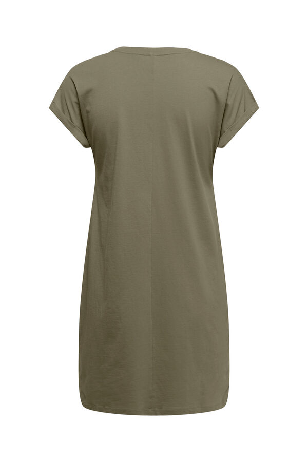 Only Vestido corto estampado rayas kaki