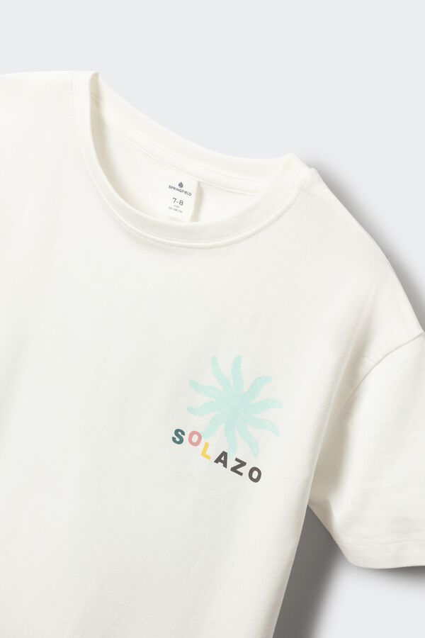 Springfield Kids Camiseta manga corta solazo ni&ntilde;o marfil