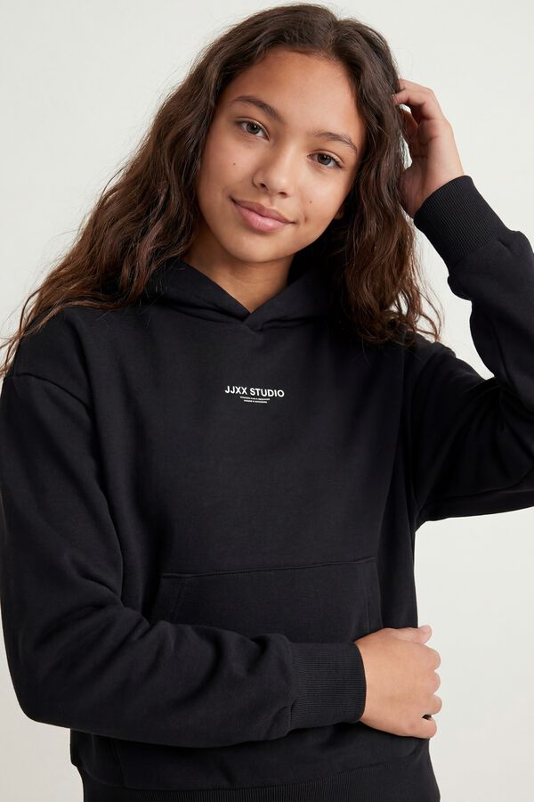 Jack & Jones Girl Hooded logo sweatshirt black