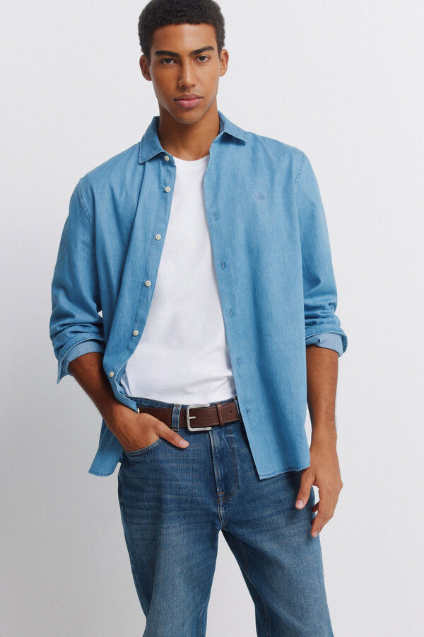 Springfield Overdyed regular fit jeans blue