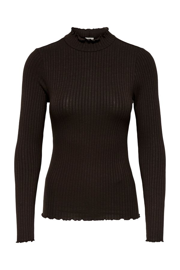 JDY Ribbed long sleeve T-shirt nude