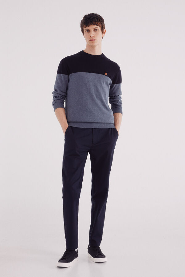 Springfield Basic color block jumper blue