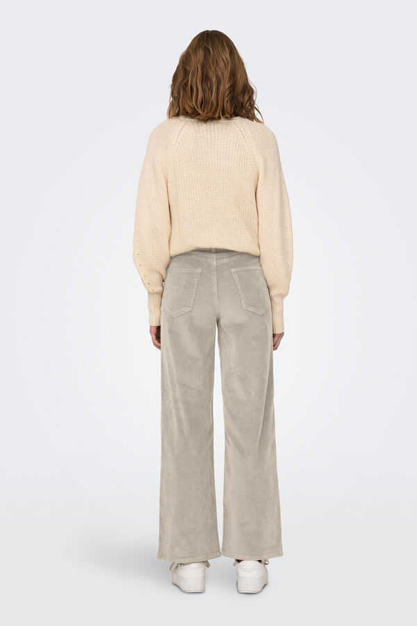 Only Pantal&oacute;n de pana wide leg beige