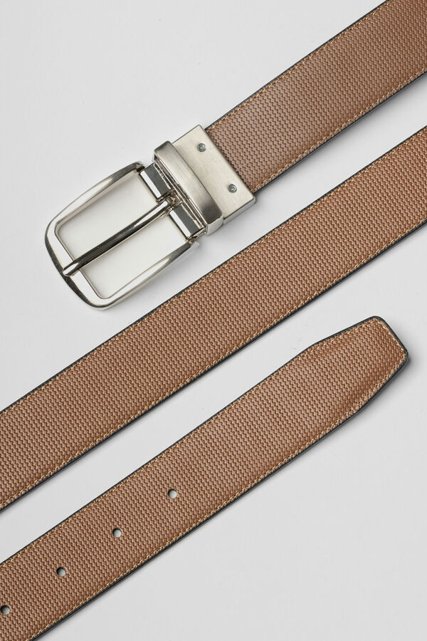 Celopman Cintur&oacute;n labrado reversible beige