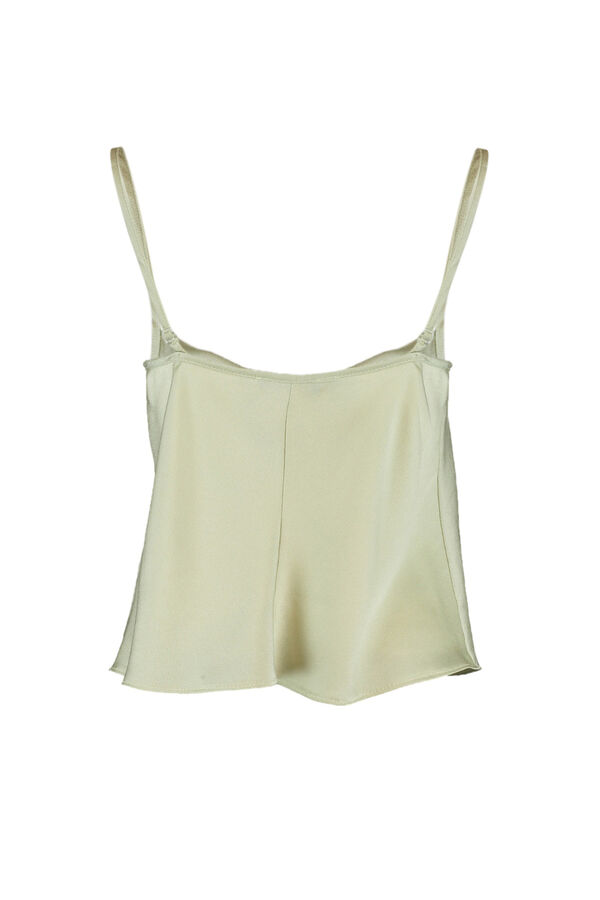 Trendyol Top de tirantes satinado verde